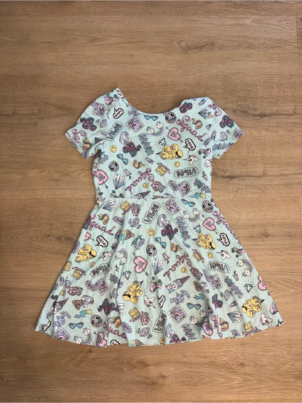 The Children's Place Mint Graphic Print Short Sleeve Dress